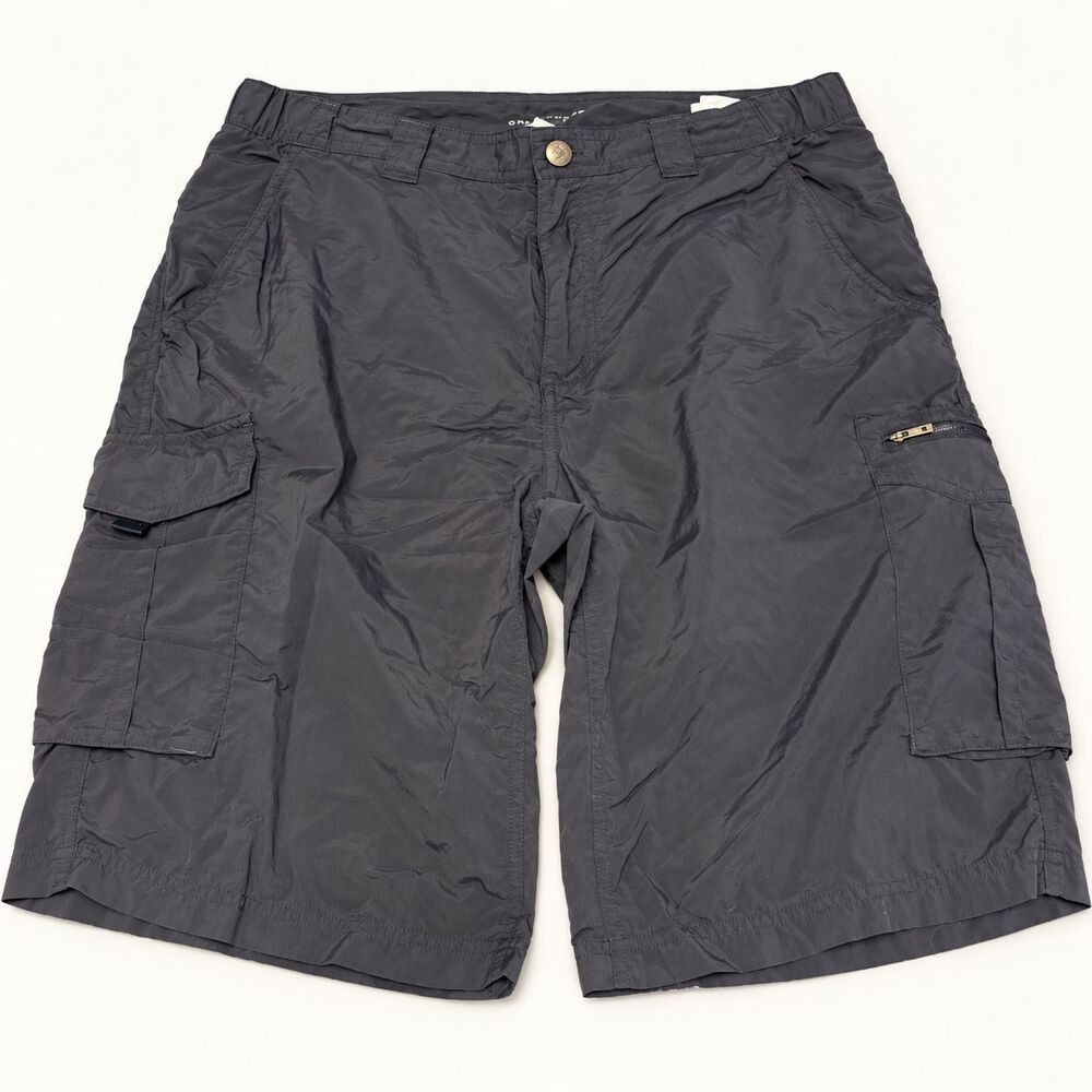 Columbia Omni-Shade Cargo Shorts Size 34 Dark Gray Nylon Hiking Outdoor